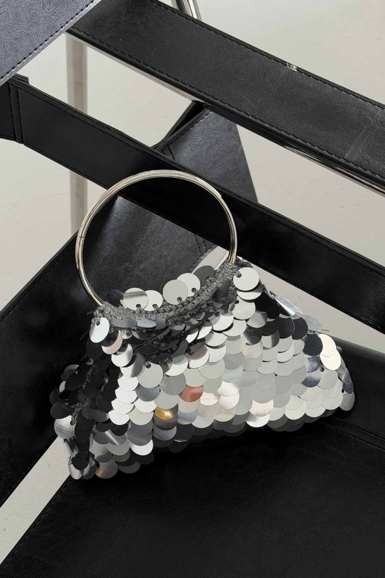 Elea Pullu Payetli Çanta   GÜMÜŞ ÇANTA resmi