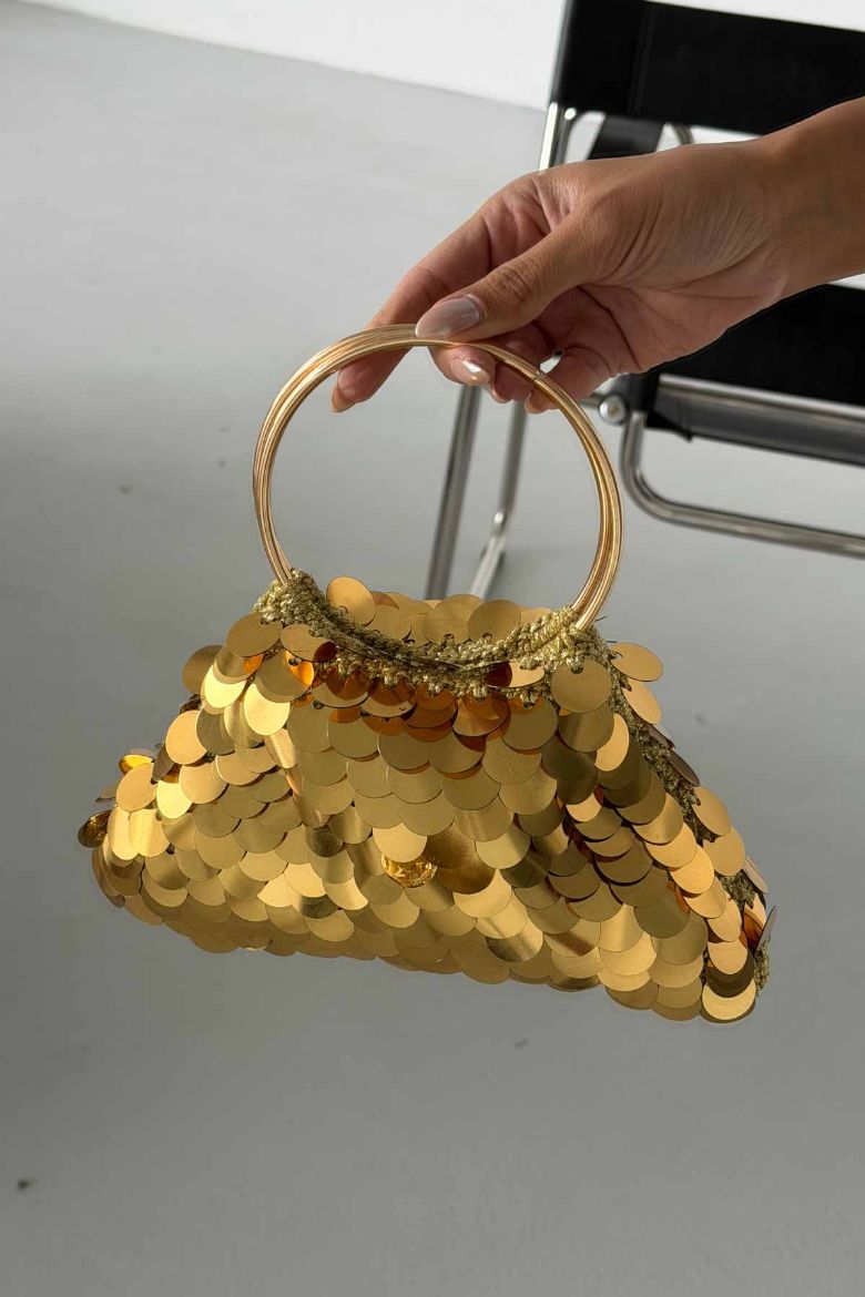 Elea Pullu Payetli Çanta   ALTIN ÇANTA resmi