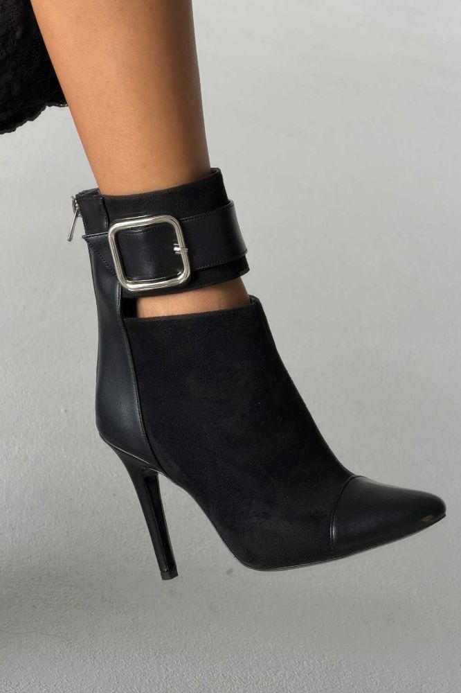 Law Toka Detaylı İnce Topuk 10 Cm Siyah Bot resmi