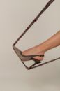 Echo İnce Topuk 10 Cm Kahve Kot Hasır Stiletto