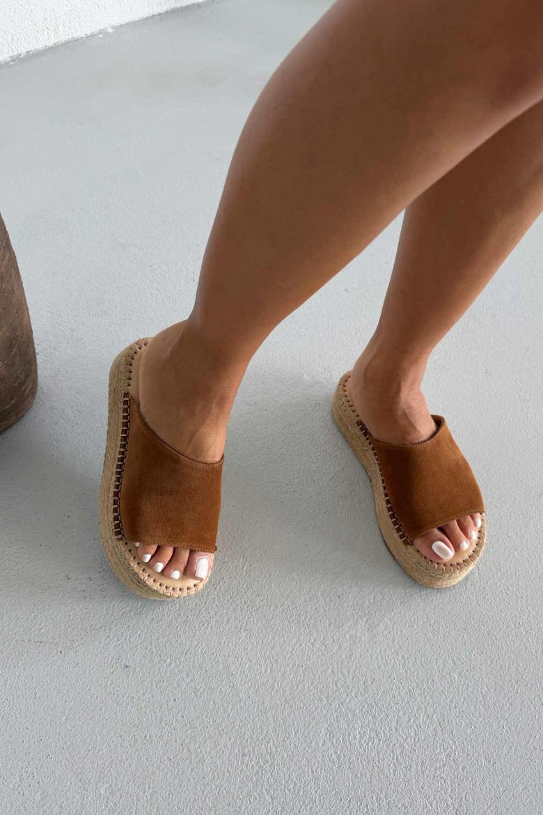 Sverre Hakiki Deri Dolgu Topuk  5 CM TABA SÜET TERLİK resmi