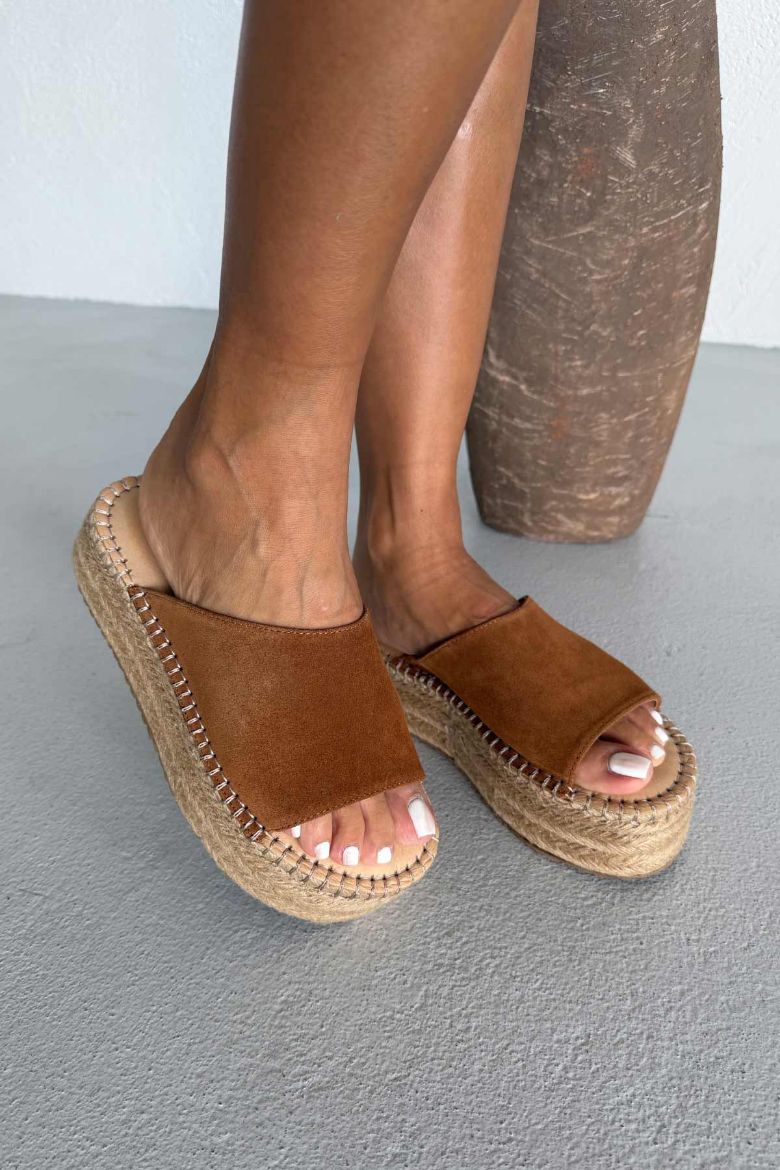 Sverre Hakiki Deri Dolgu Topuk  5 CM TABA SÜET TERLİK resmi