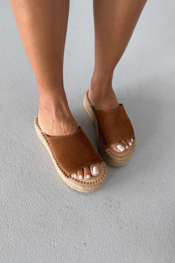 Sverre Hakiki Deri Dolgu Topuk  5 CM TABA SÜET TERLİK resmi