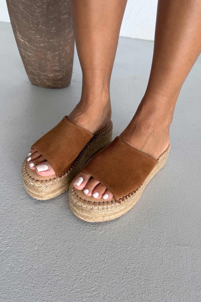 Sverre Hakiki Deri Dolgu Topuk  5 CM TABA SÜET TERLİK resmi