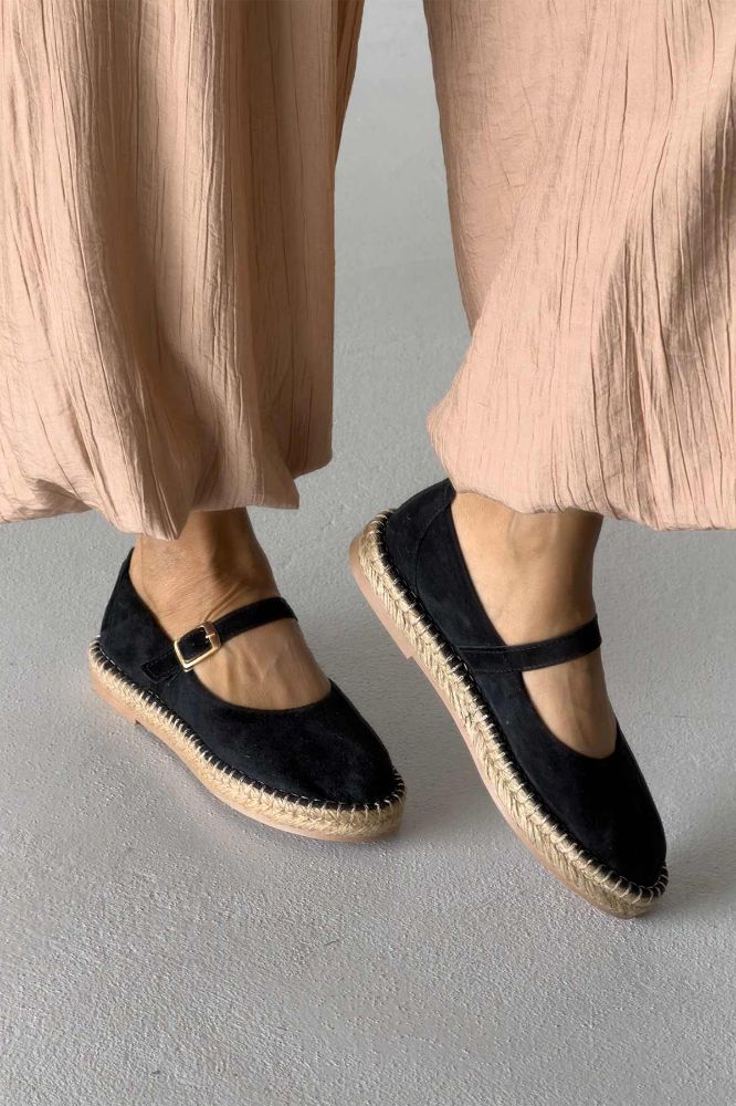 Tobias Hakiki Deri    SİYAH SÜET BABET resmi