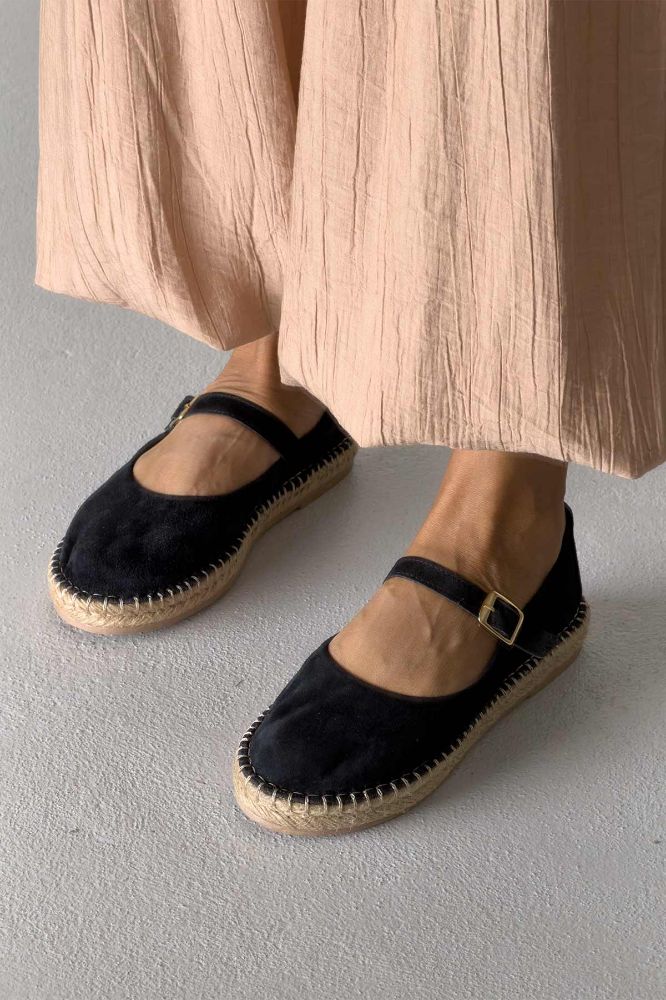 Tobias Hakiki Deri    SİYAH SÜET BABET resmi