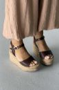 Oliver Hakiki Deri Dolgu Topuk  8 CM KAHVERENGİ MAT SANDALET