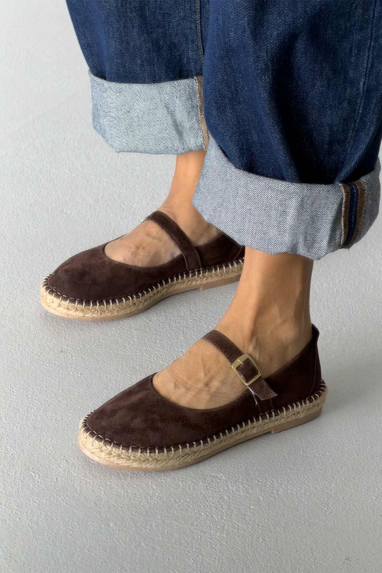 Tobias Hakiki Deri   KAHVERENGİ SÜET BABET resmi