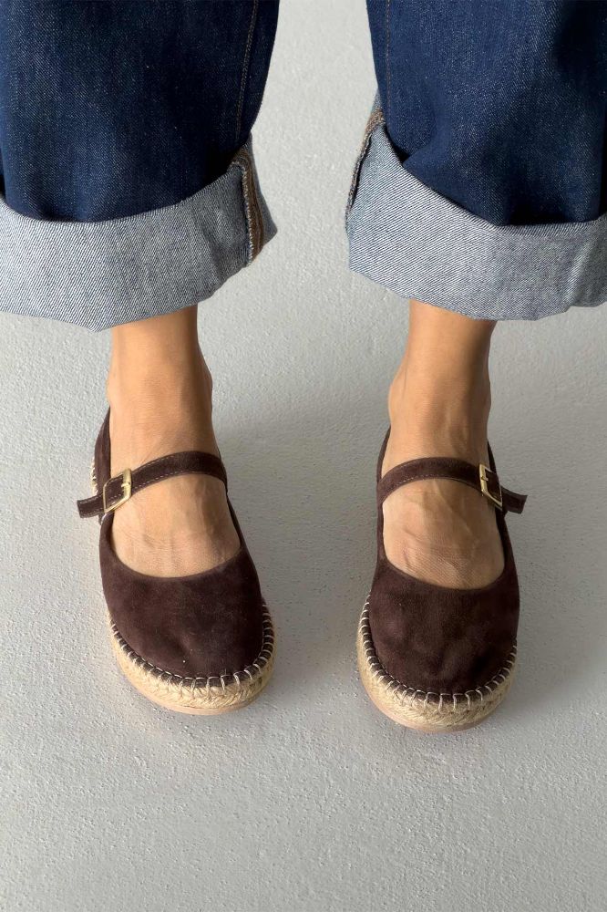 Tobias Hakiki Deri   KAHVERENGİ SÜET BABET resmi