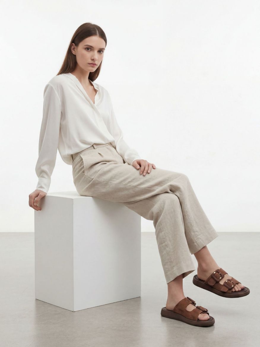 Hugh Toka Detaylı   ACI KAHVE SÜET TERLİK resmi