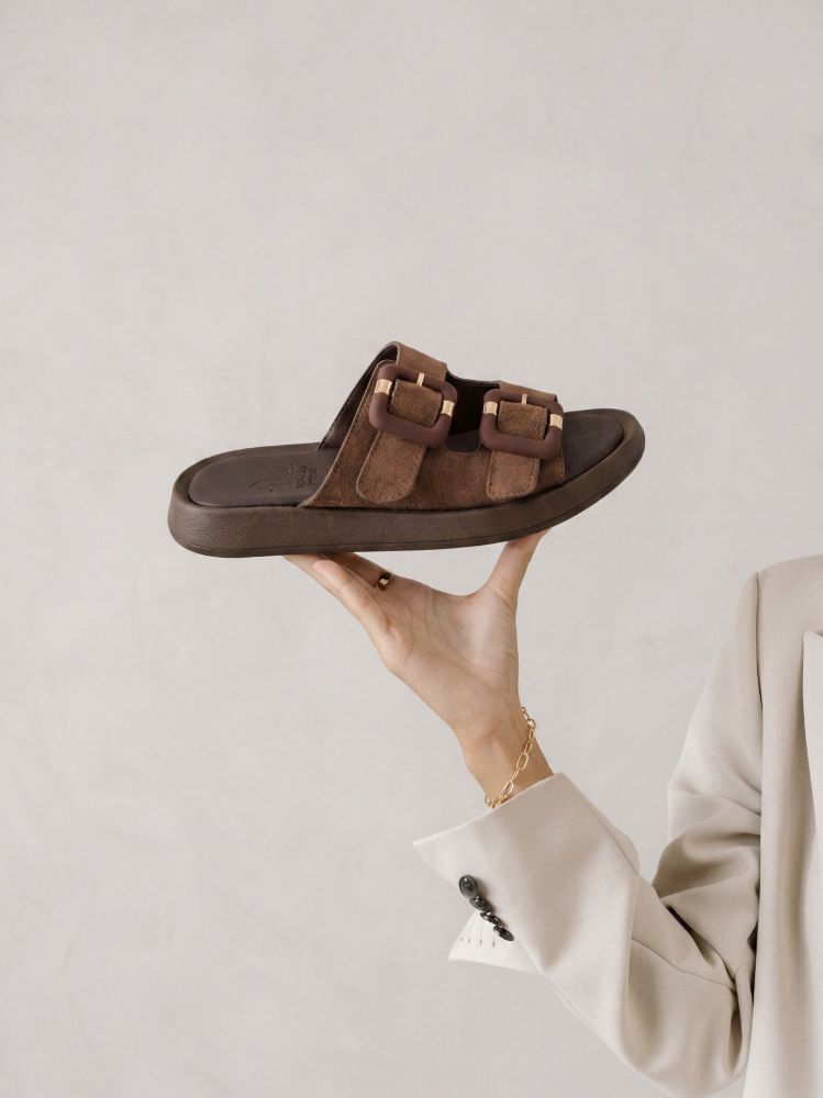 Hugh Toka Detaylı   ACI KAHVE SÜET TERLİK resmi