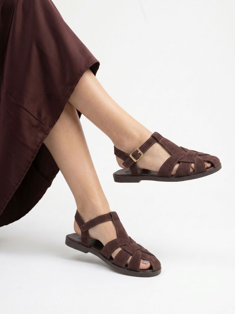 Liam    ACI KAHVE SÜET SANDALET resmi