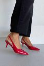 Cosy İnce Topuk 7 Cm Kırmızı Rugan Stiletto