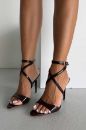 Sarah İnce Topuk 10 Cm Kahverengi Rugan Stiletto